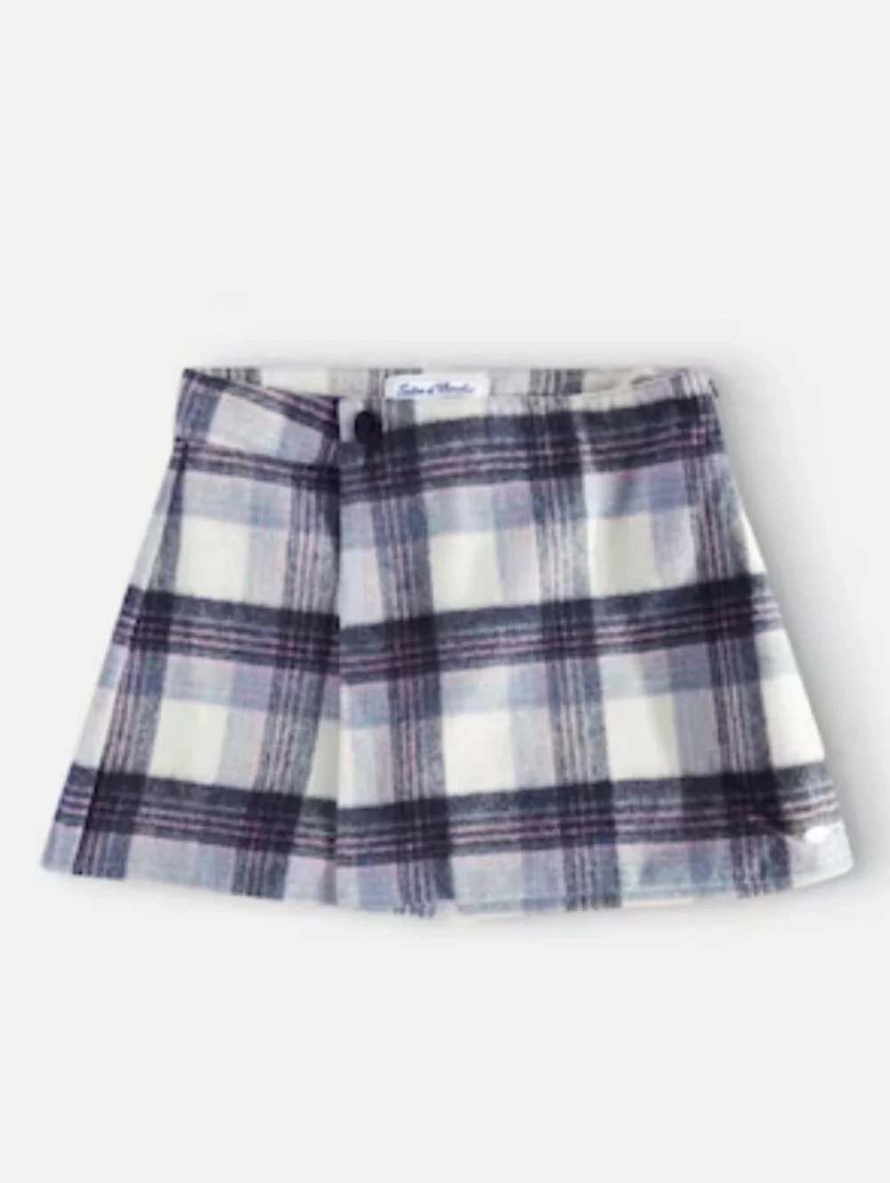 Plaid Wool Blend Skort